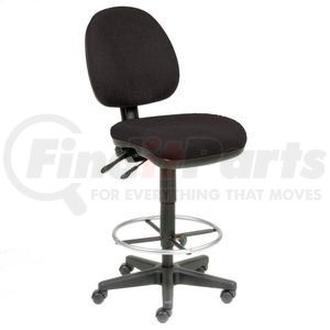 808659BK by GLOBAL INDUSTRIAL - Interion&#174; Office Stool - Fabric - 360&#176; Footrest - Black