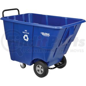240924 by GLOBAL INDUSTRIAL - Global Industrial&#153; Recycling Tilt Truck With Steel Push Handle, 750 Lb. Capacity, Blue