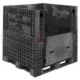 BN4845442010000 by AKRO MILS - Buckhorn BN4845442010000 Folding Bulk Shipping Container - 48"L x 45"W x 44"H,  2000 Lb. Cap. Black