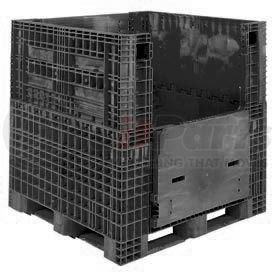 BN4845442010000 by AKRO MILS - Buckhorn BN4845442010000 Folding Bulk Shipping Container - 48"L x 45"W x 44"H, 2000 Lb. Cap. Black