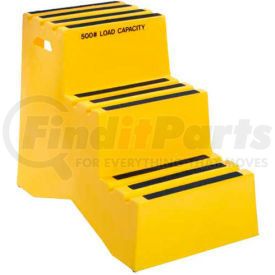 ST-3 YEL by US ROTO MOLDING - 3 Step Plastic Step Stand - Yellow 20"W x 33-1/2"D x 28-1/2"H - ST-3 YEL