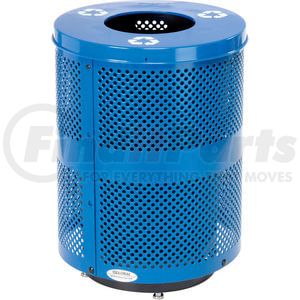 261925RBLD by GLOBAL INDUSTRIAL - Global Industrial™ Outdoor Perforated Steel Recycling Can With Flat Lid & Base, 36 Gallon, Blue
