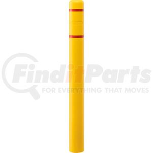 Global Industrial 708406YR Driveway Marker Global Industrial™ Bollard Post Sleeve, 4" D x 52" H, Yellow With Red Tape,