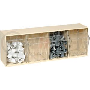 QTB304IV by QUANTUM STORAGE SYSTEMS - Quantum Tip Out Storage Bin QTB304 - 4 Compartments Ivory