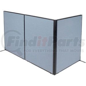 Global Industrial 695053BL Interion® Freestanding 3-Panel Corner Room Divider, 48-1/4"W x 60"H Panels, Blue