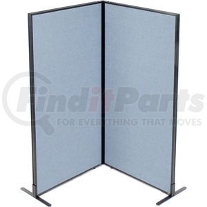 Global Industrial 695029BL Interion® Freestanding 2-Panel Corner Room Divider, 36-1/4"W x 72"H Panels, Blue