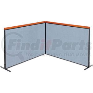 Global Industrial 695156BL Interion® Deluxe Freestanding 2-Panel Corner Room Divider, 60-1/4"W x 43-1/2"H, Blue