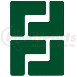 104431 by BRADY - Brady&#174; 104431 ToughStripe Floor Corner Marks, 2" W, 20/Pack, Green