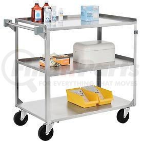 800277 by GLOBAL INDUSTRIAL - Global Industrial&#8482; Stainless Steel Utility Cart 39-1/4 x 22-3/8 x 37-1/4 500 Lb Cap