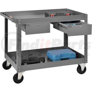 988846 by GLOBAL INDUSTRIAL - Global Industrial Stock Cart, 2 Drawers & 2 Tray Shelves, 24"Wx36"L, 800 Lb. Cap