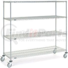 168221B by GLOBAL INDUSTRIAL - Nexel&#174; Chrome Wire Shelf Truck 72x24x69 1200 Pound Capacity with Brakes