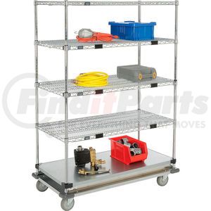 558825A by GLOBAL INDUSTRIAL - Nexel&#174; Open Sided Wire Stock Picker Truck 4 Wire 1 Galvanized Shelf 1000 Lb Cap 48x24x69