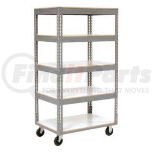 330419 by GLOBAL INDUSTRIAL - Global Industrial Easy Adjust Boltless 5 Shelf Truck 36x24, Laminate Shelves, Poly Casters