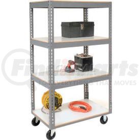 330422 by GLOBAL INDUSTRIAL - Global Industrial&#153; Easy Adjust Boltless Truck With 4 Laminate Shelves, 48"L x 24"W x 65"H