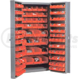 Global Industrial 603400RD Storage Cabinet Global Industrial Bin Cabinet Deep Door - 136 Red Bins, 16 Ga. Unassembled