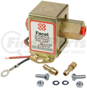 FEP12SV by FACET FUEL PUMPS - Electric Fuel Pump - 12 Volt, 4.0-7.0 PSI, 32 GPH, 1/8-27 Internal Fitting