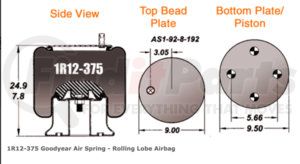 1R12-375 by GOODYEAR - Super Cushion® Rolling Lobe Air Springs