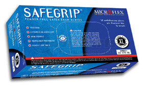 SG375M by MICROFLEX - SafeGrip® Powder-Free Latex Examination Gloves, Blue, Medium