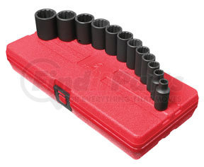 3337 by SUNEX TOOLS - 12 Pc. 3/8" Drive 12 Point SAE Semi-Deep Impact Socket Set