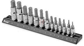 16124 by TITAN - Metric Hex Bit Socket Set, 13  pc