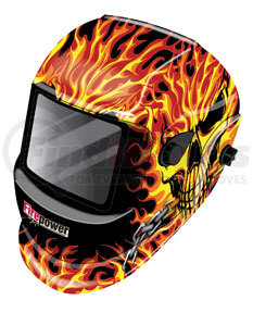 1441-0088 by FIREPOWER - Skull and Fire Auto-Darkening Welding Helmet