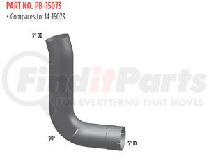 PB-15073 by GRAND ROCK - Exhaust Elbow - 90 Degree, 5" Pipe Inlet/Outlet Diameter, for 1985-2007 Peterbilt 379