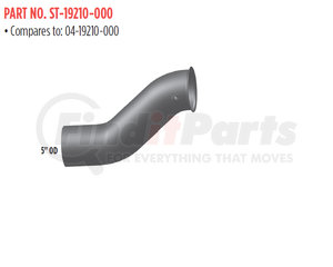 Grand Rock ST-19210-000 Exhaust Pipe 5-inch 2-bend OD/Flare Pyrometer Aluminized Steel Exhaust Pipe