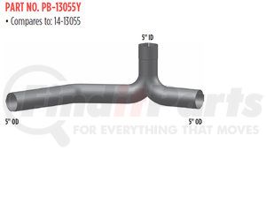 PB-13055Y by GRAND ROCK - 5"  PETE 379 Y-PIPE ALUMINIZED