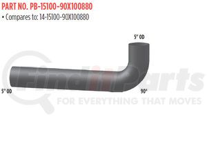 PB-15100-90X100880 by GRAND ROCK - Exhaust Elbow - Aluminized, 5" Length, 90 degree, OD/OD