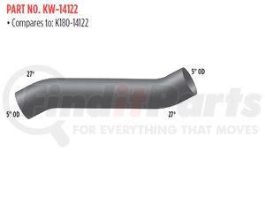 KW-14122 by GRAND ROCK - Exhaust Elbow - Aluminized, 5" ID, 5" OD, Double 27 Degree Bends