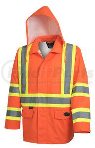 V1081350U-L by PIONEER SAFETY - 5626U HI-VIS Safety Rainwear Jacket, Orange -Size Large
