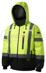 V1210160U-2XL by PIONEER SAFETY - Hi-Vis Heated Bomber Jacket - Yellow, 2XL