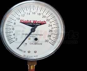 310-30-GO by RIGHT WEIGH - Trailer Load Pressure Gauge - 3.5" Gauge Only, Single Axle