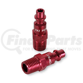 A73440D-2PK by LEGACY MFG. CO. - ColorConnex Type D, 1/4" Body Plug, Red anodized, 1/4" Male NPT, 2Pk