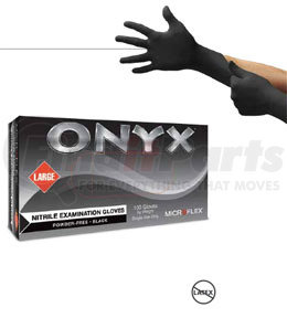 N643 by MICROFLEX - ONYX® Powder-Free Nitrile Examination Gloves, Black, Large