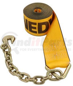 422740 by KINEDYNE - Winch Strap - Winch Strap - 4" x 27' Gold Webbing, 5,400 lb WLL, 18" Chain Anchor