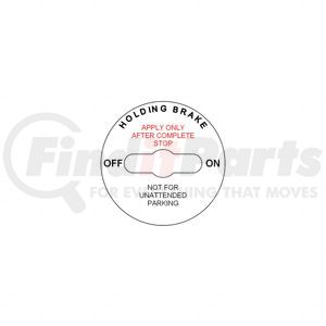 Freightliner 12-22410-000 Miscellaneous Label M2 Work Brake Label