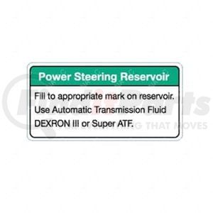 24-00666-003 by FREIGHTLINER - Miscellaneous Label - Attention, Dexiii, Power Steering, Engine