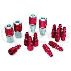 A73458D by LEGACY MFG. CO. - ColorConnex Type D, 14pc, 1/4" Body Coupler and Plug Kit red anodized