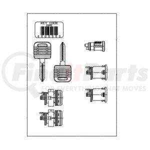 A22-48976-000 by FREIGHTLINER - Door and Ignition Lock Set