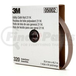 05002 by 3M - Abrasive Cartridge Roll - Utility Cloth Roll 211K, 320 J-Weight, 1 in. x 50 yd, Full-Flex