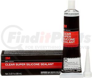 08661 by 3M - Clear Super Silicone Seal, 3 oz, 12 per case