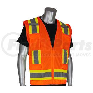 302-0500-ORG/7X by PIP INDUSTRIES - Black Label Safety Vest - 7XL, Hi-Vis Orange