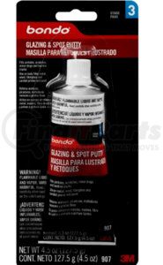 3M 907 Glaze and Spot Putty 4.5 oz. Bondo Red Glaze Putty Paste, for Dent Fill, Nick Repair, Pinhole Fill & Scratch Repair