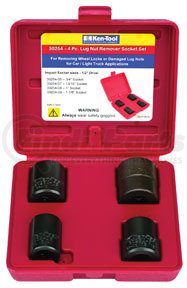 30254 by KEN-TOOL - 4 PC 1/2" DRIVE LUG NUT REMOVAL IMPACT SOCKET SET