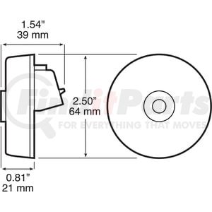 M193FCR by PETERSON LIGHTING - LED Marker/ Clearance, PC-Rated, Round, Clear Lens, AMP, w/ Flange, 2.5", red, clear lens, bulk pack