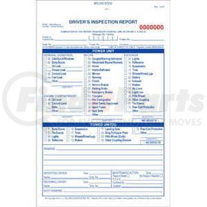 1087 by JJ KELLER - Detailed Driver's Vehicle Inspection Report, 3-Ply, w/ Carbon, Blue - Stock - 3-Ply, With Carbon Interleaf, 5-1/2" x 8-1/2"