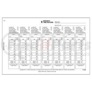 JJ Keller 11140 Help Guide Driver's Time Record Book - 8-1/2" W x 5-1/2" L, 2-Ply, with Carbon