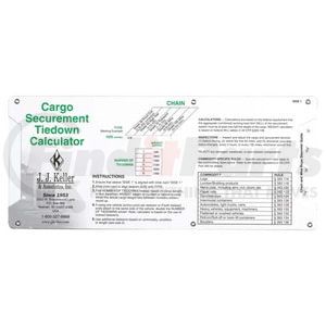 11700 by JJ KELLER - Cargo Securement Sliding Calculator - Tie-Down Guides, 3-7/8 in. x 9 in.