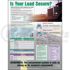 11701 by JJ KELLER - 17" x 22" Cargo Securement Poster with "Is Your Load Secure?"